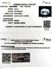 4.03/CT Natural Zircon with Govt. Lab certificate-12061D49006