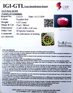 Load image into Gallery viewer, 6.12 Ratti Natural Indian Ruby with Govt. Lab Certificate-(4551)
