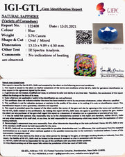 6.39 Ratti Natural Blue Sapphire With Govt Lab Certified-(1221)