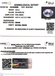 5.62/CT Natural Zircon with Govt. Lab certificate-12313D49899