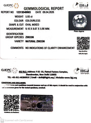 5.93/CT Natural Zircon with Govt. Lab certificate-12313D49903