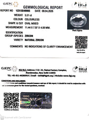 5.51/CT Natural Zircon with Govt. Lab certificate-12313D49905