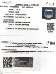 3.98/CT Natural Blue Sapphire with Govt Lab Certificate-12313D49911