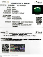Load image into Gallery viewer, 6.36/CT Natural Panna Stone with Govt. Lab Certificate-12313D49921