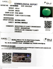 4.85/CT Natural Panna Stone with Govt. Lab Certificate-12313D49926