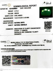 4.73/CT Natural Panna Stone with Govt. Lab Certificate-12313D49931
