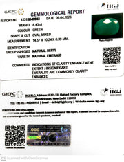 8.43/CT Natural Panna Stone with Govt. Lab Certificate-12313D49933