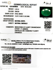 5.44/CT Natural Panna Stone with Govt. Lab Certificate-12313D49934
