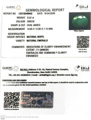 8.52/CT Natural Panna Stone with Govt. Lab Certificate-12313D49942