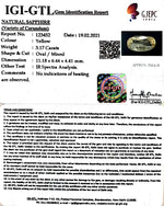Load image into Gallery viewer, 3.17/CT Natural yellow sapphire with Govt Lab Certificate-YELSA9U

