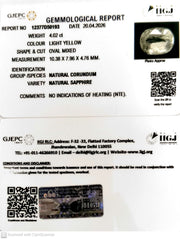 4.02/CT Natural Yellow Sapphire With Govt Lab Certificate-12377D50193