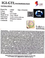Load image into Gallery viewer, 5.71/CT Natural Blue Topaz Stone With Govt Lab Certificate- 124647