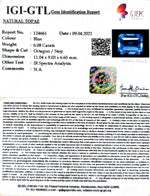 Load image into Gallery viewer, 6.74 Ratti Blue Topaz with Govt Lab Certificate-(1650)
