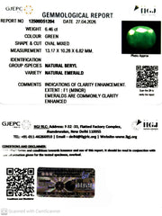 6.46/CT Natural Panna Stone with Govt. Lab Certificate-12500D51204