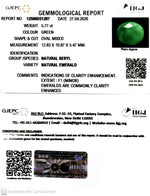 Load image into Gallery viewer, 5.77/CT Natural Panna Stone with Govt. Lab Certificate-12500D51207