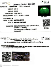 6.48/CT Natural Panna Stone with Govt. Lab Certificate-12500D51208