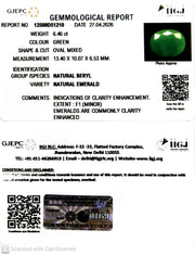 6.46/CT Natural Panna Stone with Govt. Lab Certificate-12500D51210