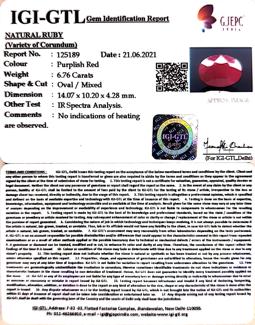 7.50 Ratti Natural Neo Burma Ruby with Govt. Lab Certificate-(5661)