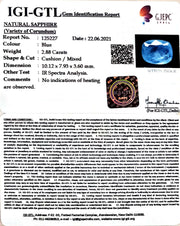 2.88/CT Natural Blue Sapphire With Govt Lab Certificate-BLUSA9S