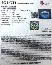 2.98/CT Natural Blue Sapphire with Govt Lab Certificate-BLUSA9T