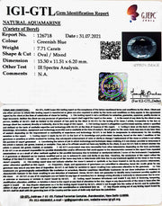 7.71/CT Natural Aquamarine with Govt Lab Certificate-1665