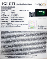 Load image into Gallery viewer, 2.77/CT Natural Panna Stone with Govt. Lab Certificate  (6771)
