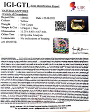 7.64/CT Natural Ceylonese Pukhraj with Govt Lab Certificate-78810