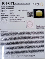 8.29/CT Natural Yellow Sapphire with Govt Lab Certificate-(1221)