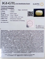 8.56/CT Natural Yellow Sapphire with Govt Lab Certificate-(1221)