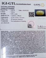 Load image into Gallery viewer, 9.08/CT Natural Yellow Sapphire with Govt Lab Certificate-(1221)
