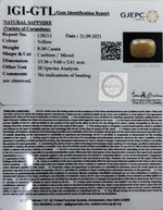 Load image into Gallery viewer, 8.58/CT Natural Yellow Sapphire with Govt Lab Certificate-(1221)
