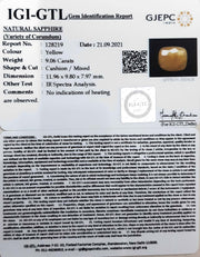 9.06/CT Natural Yellow Sapphire with Govt Lab Certificate-(1221)