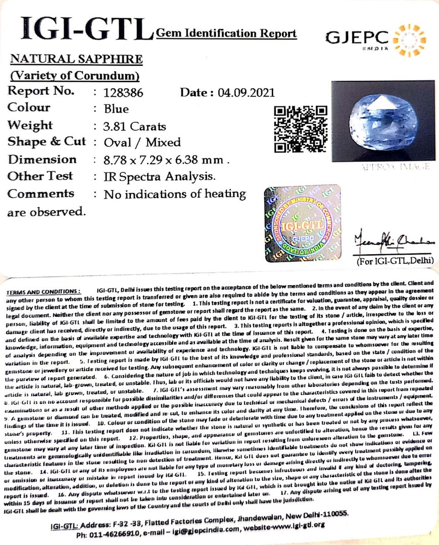 4.22 Ratti Nature Neelam with Govt Lab Certified (45510)