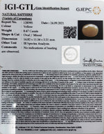 Load image into Gallery viewer, 8.47/CT Natural Yellow Sapphire with Govt Lab Certificate-(1221)
