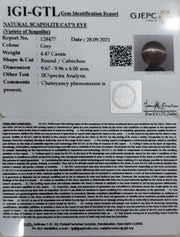 4.47/CT Natural Scapolite Cat's Eye with Govt. Lab Certified-(1221)