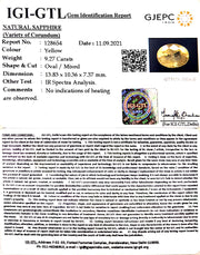 9.27 Carat Natural Ceylonese Pukhraj with Govt Lab Certificate-(12210)