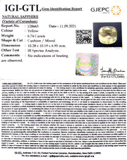 6.74/CT Natural Ceylonese Pukhraj with Govt Lab Certificate-YELSA9U