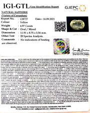4.97/CT Natural Ceylonese Pukhraj with Govt Lab Certificate-YELSA9U