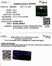 4.93/CT Natural Panna Stone with Govt. Lab Certificate