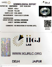 4.06/CT Natural Yellow Sapphire With Govt Lab Certificate-12927D53216