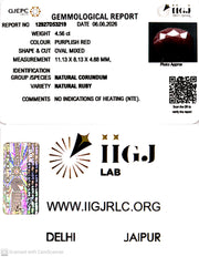 4.56/CT Natural Ruby Stone with Govt. Lab Certificate-12927D53219