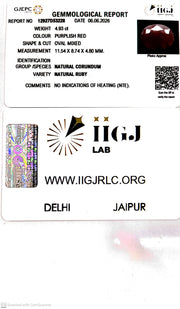4.93/CT Natural Ruby Stone with Govt. Lab Certificate-12927D53228