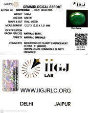 5.86/CT Natural Panna Stone with Govt. Lab Certificate-12927D53248