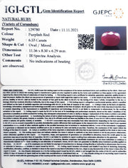 7.24 Ratti Natural New Burma Ruby with Govt. Lab Certificate (5661)