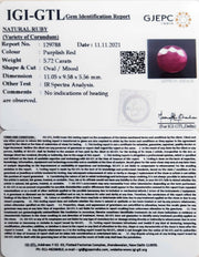 6.34 Ratti Natural New Burma Ruby with Govt. Lab Certificate (5661)