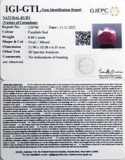 9.39 Ratti Natural Neo Burma Ruby with Govt. Lab Certificate-(3441)