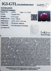 4.55 Ratti Natural New Burma Ruby with Govt. Lab Certificate-(3441)