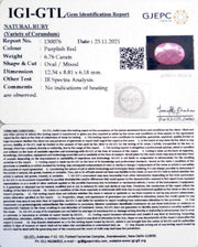 7.49 Ratti Natural New Burma Ruby with Govt. Lab Certificate-(3441)