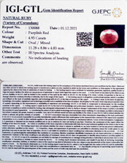 5.49 Ratti Natural New Burma Ruby with Govt. Lab Certificate-(3441)