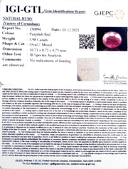 4.41 Ratti Natural Ruby with Govt Lab Certificate-(7881)